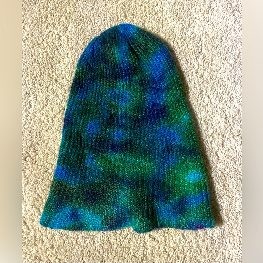 Tie Dye Everything The Original Hemp Heads Ski Cap Style Beanie Blues and Greens